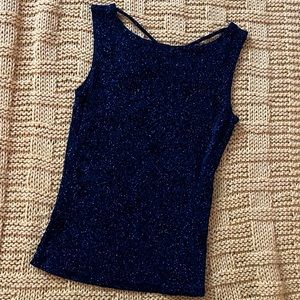 Vintage IZ Byer California Navy Sparkly 90s Tank Top